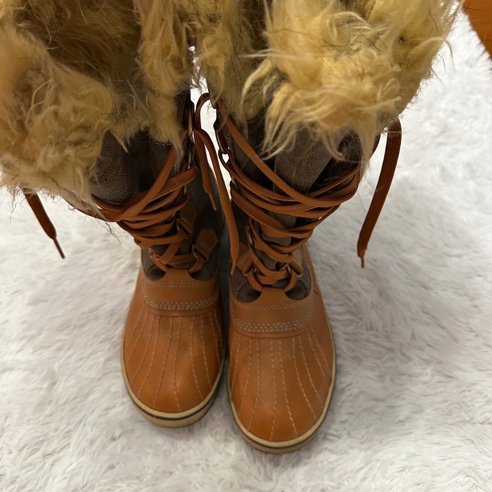 Sorel Tofino Waterproof Winter Boots Brown Tan Faux Fur Trim Womens 7 LL1863-316 - Picture 6 of 7